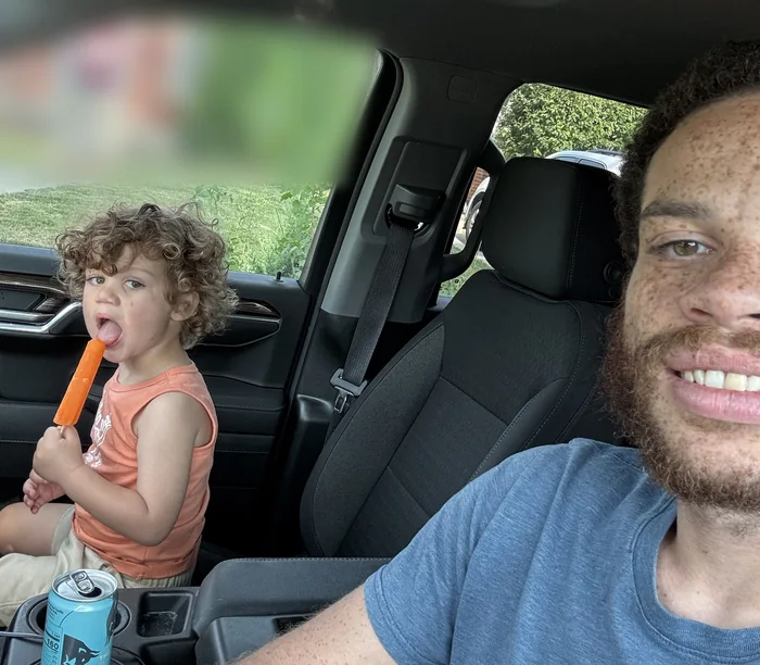 Cody Greggs-Dorsey and his son Luka